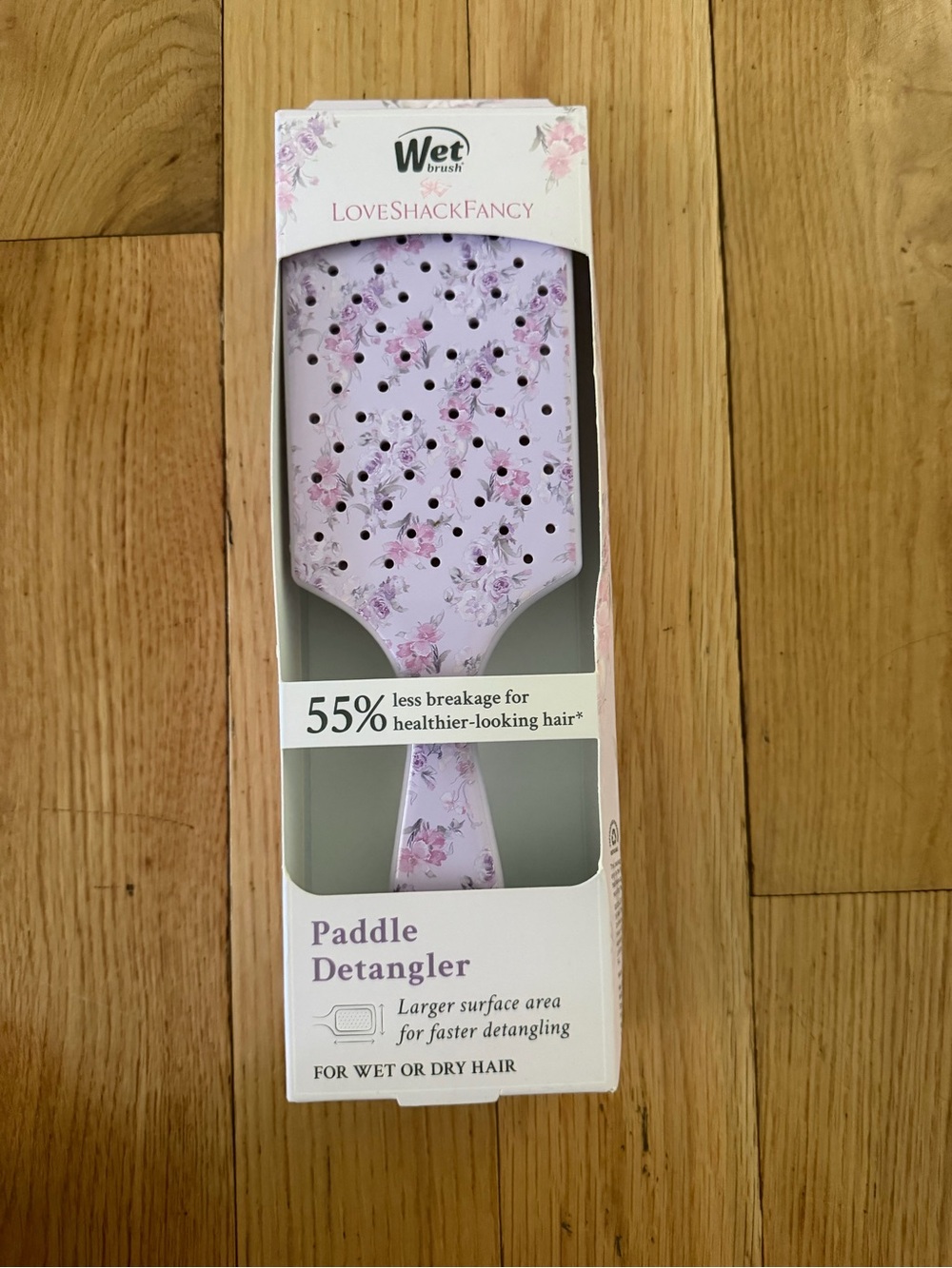 NIB Wet Brush LoveShackFancy Lavender Floral Paddle Detangler